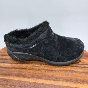 Merrell Encore Ice Shoes Women's 6 Black Suede Leather Lined Comfort Clogs
